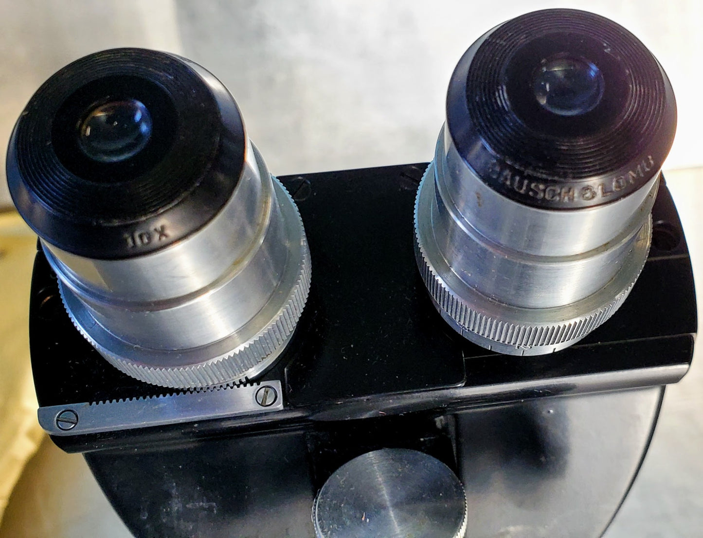 RARE BAUSCH LOMB MONOLUX OBJECTIVE MICROSCOPE BAKELITE VIEWER WOOD CASE FREESHIP