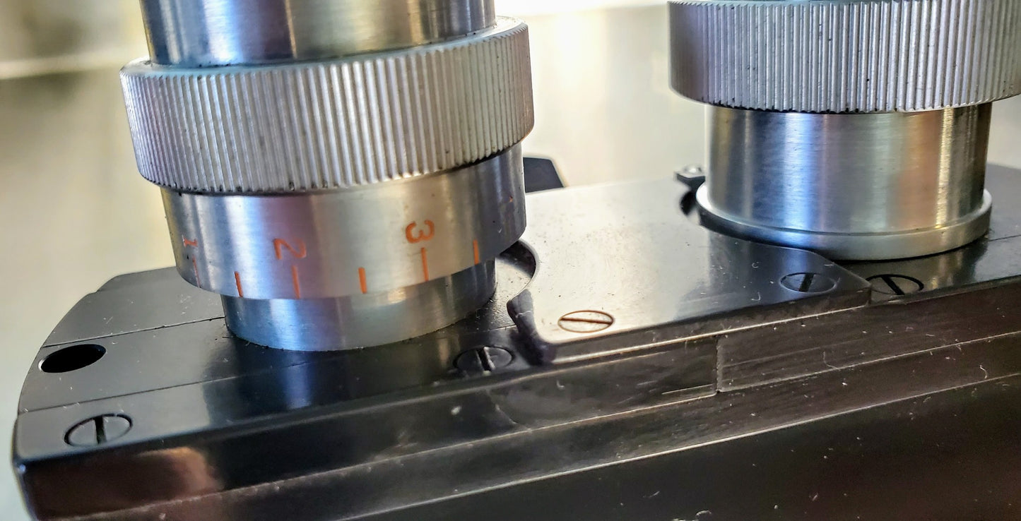 RARE BAUSCH LOMB MONOLUX OBJECTIVE MICROSCOPE BAKELITE VIEWER WOOD CASE FREESHIP