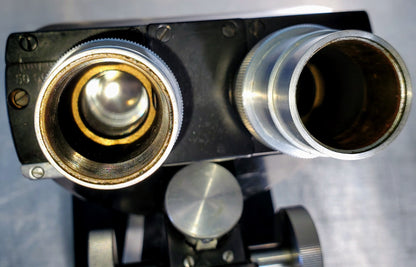 RARE BAUSCH LOMB MONOLUX OBJECTIVE MICROSCOPE BAKELITE VIEWER WOOD CASE FREESHIP