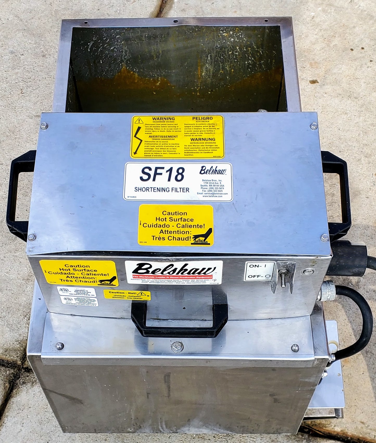 BELSHAW 718LCG NATURAL GAS 18x26 DONUT FRYER and SF18 SHORTENING FILTER FREESHIP