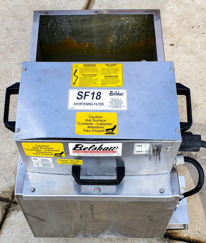 BELSHAW 718LCG NATURAL GAS 18x26 DONUT FRYER and SF18 SHORTENING FILTER FREESHIP