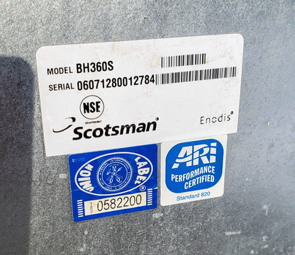 SCOTSMAN 480lbsDay CME AIR COOLED ICE MACHINE BH360S BIN WATCH VIDEO FREE SHIP