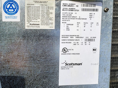 SCOTSMAN 480lbsDay CME AIR COOLED ICE MACHINE BH360S BIN WATCH VIDEO FREE SHIP
