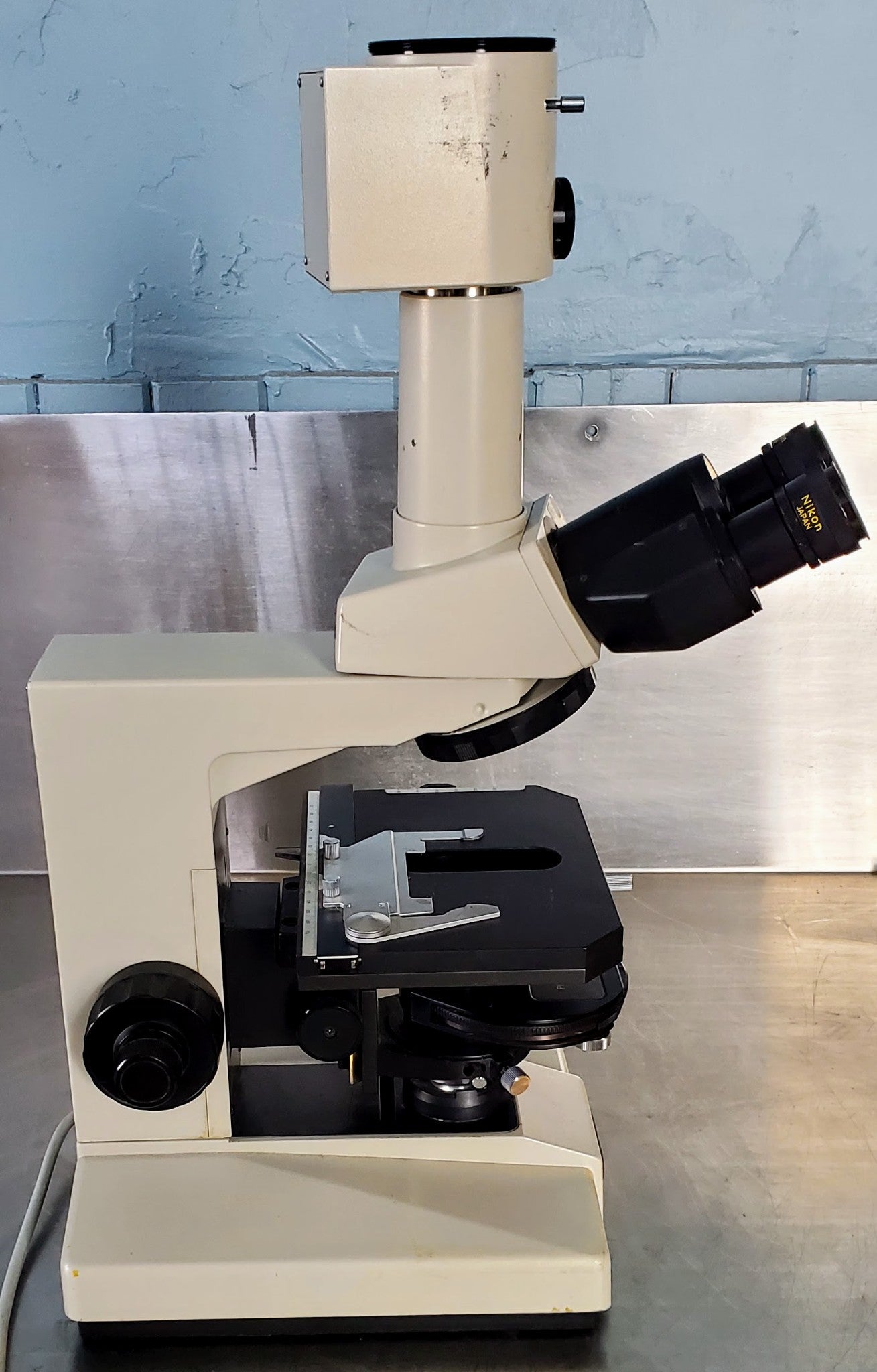 PERFECT NIKON LABOPHOT PHASE CONTRAST MICROSCOPE 4OBJECTIVES PFX TURRET WARRANTY