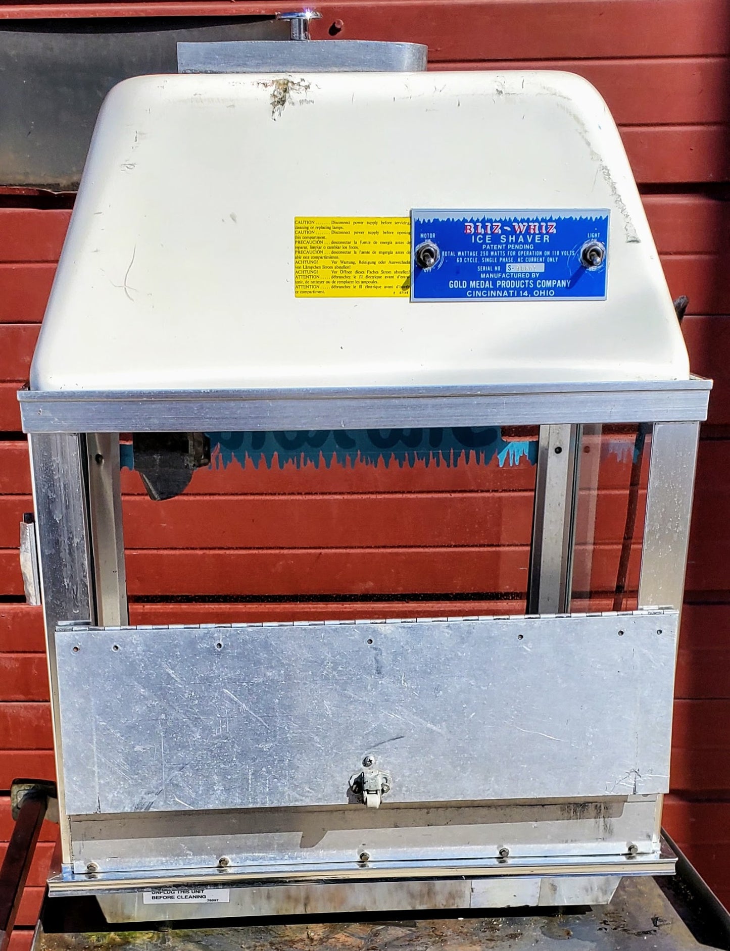 SNO-KONES BLIZ-WHIZ 1001 ICE SHAVER 120VELETRIC COUNTERTOP WATCH VIDEO FREE SHIP