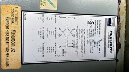 EGS SOLA-HD HEVI-DUTY 1.5KVA HS12F1.5AS5 TRANSFORMER 90 DAY WARRANTY FREE SHIP