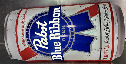 ORIGINAL PBS PABST BLUE RIBBON CURVED CAN LED LIGHT LIT WALL SIGN 9.5"Wx18"Hx4"D