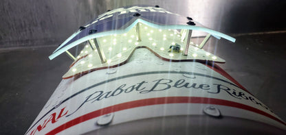 ORIGINAL PBS PABST BLUE RIBBON CURVED CAN LED LIGHT LIT WALL SIGN 9.5"Wx18"Hx4"D