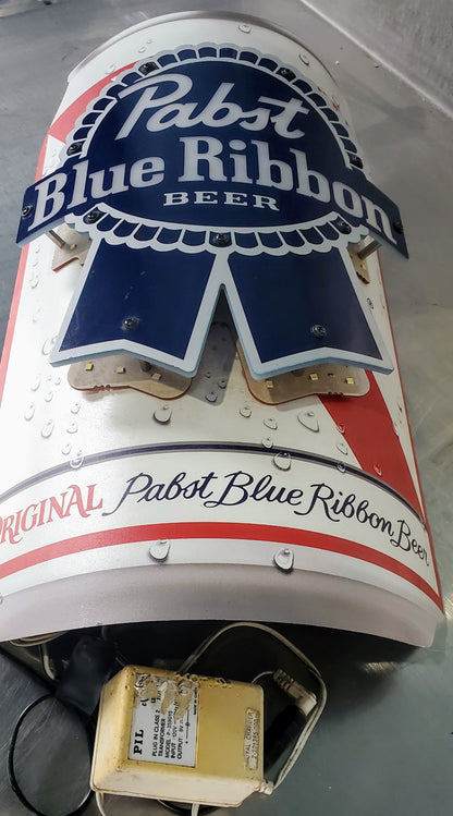 ORIGINAL PBS PABST BLUE RIBBON CURVED CAN LED LIGHT LIT WALL SIGN 9.5"Wx18"Hx4"D