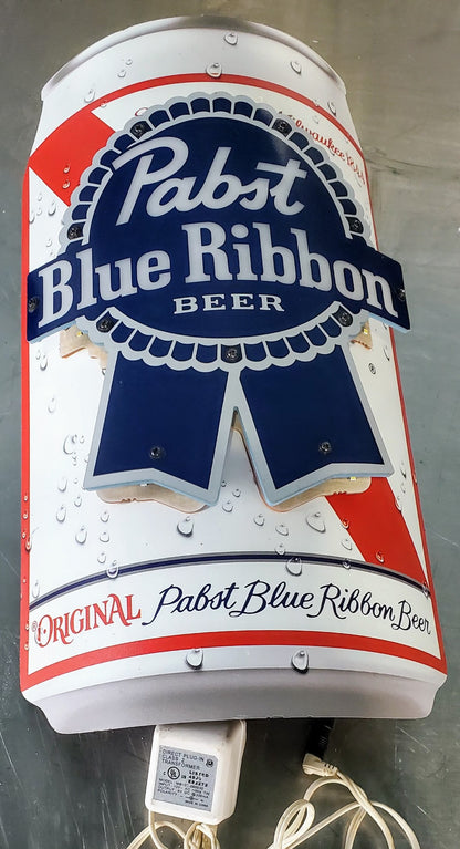 2ND: ORIGINAL PBS PABST BLUE RIBBON LIGHTED LIT WALL SIGN FREE SHIP