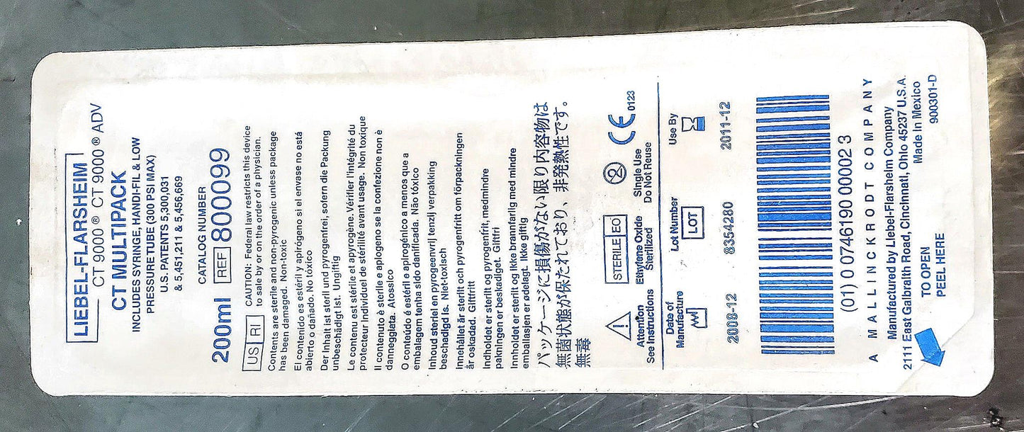 EXPIRED Lot 50 Sealed Packs SYRINGE LIEBEL-FLARSHEIM CT 9000 MULTIPACK 200 ML