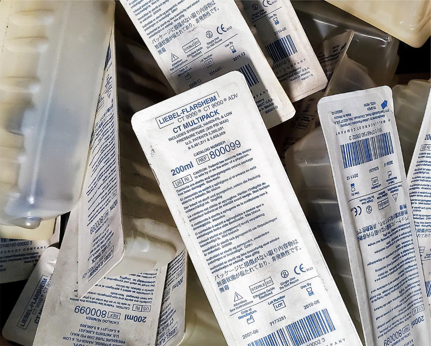 EXPIRED Lot 50 Sealed Packs SYRINGE LIEBEL-FLARSHEIM CT 9000 MULTIPACK 200 ML