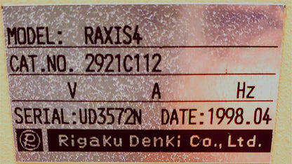 REFURBISHED RIGAKU R-AXIS IV HIGH THROUGHPUT CRYSTALLOGRAPHY RAY IMAGE DETECTOR