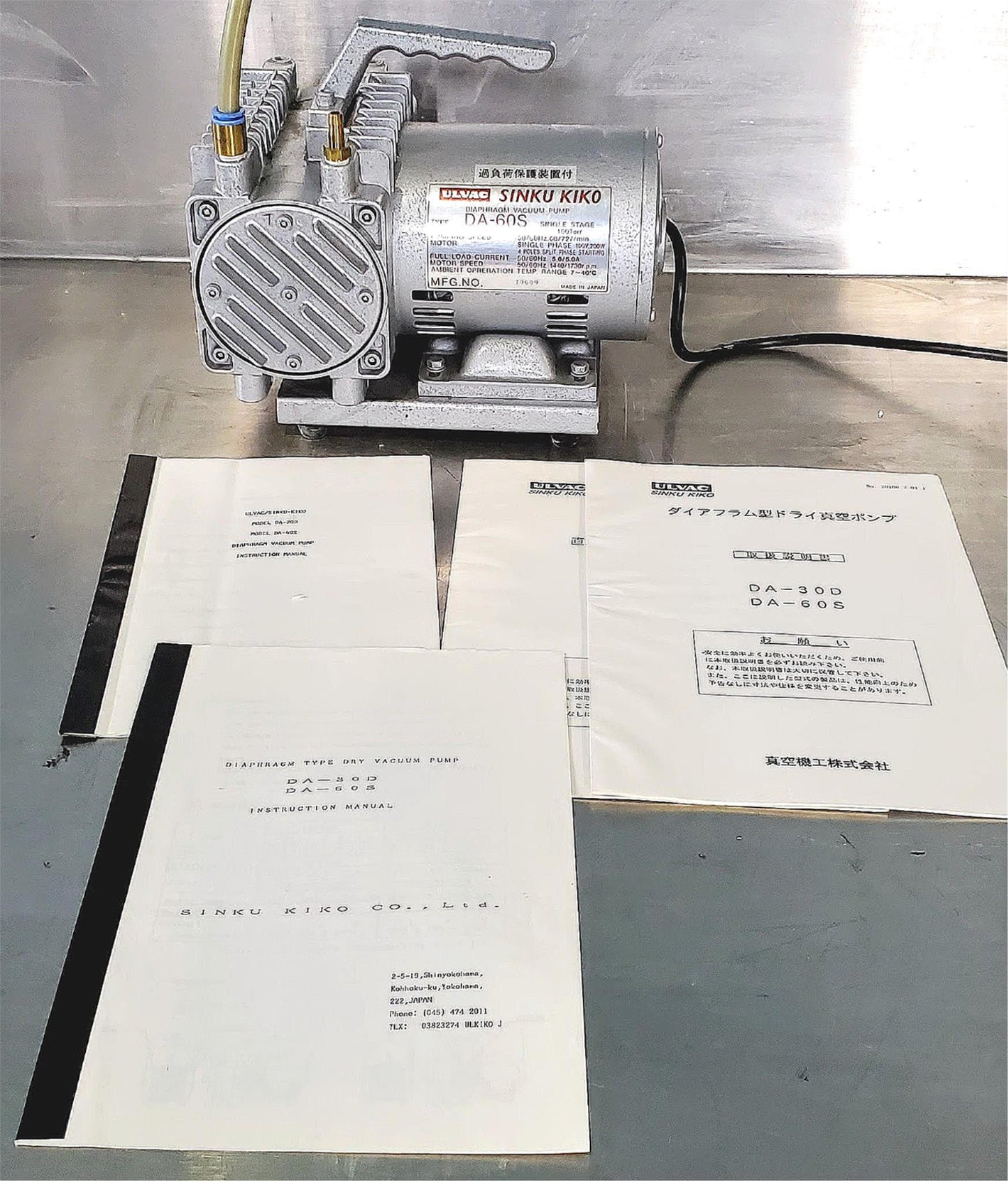 ULVAC SINKU KIKO DA-60S DIAPHRAGM VACUUM PUMP 90DAYWARRANTY FREESHIP WATCH VIDEO