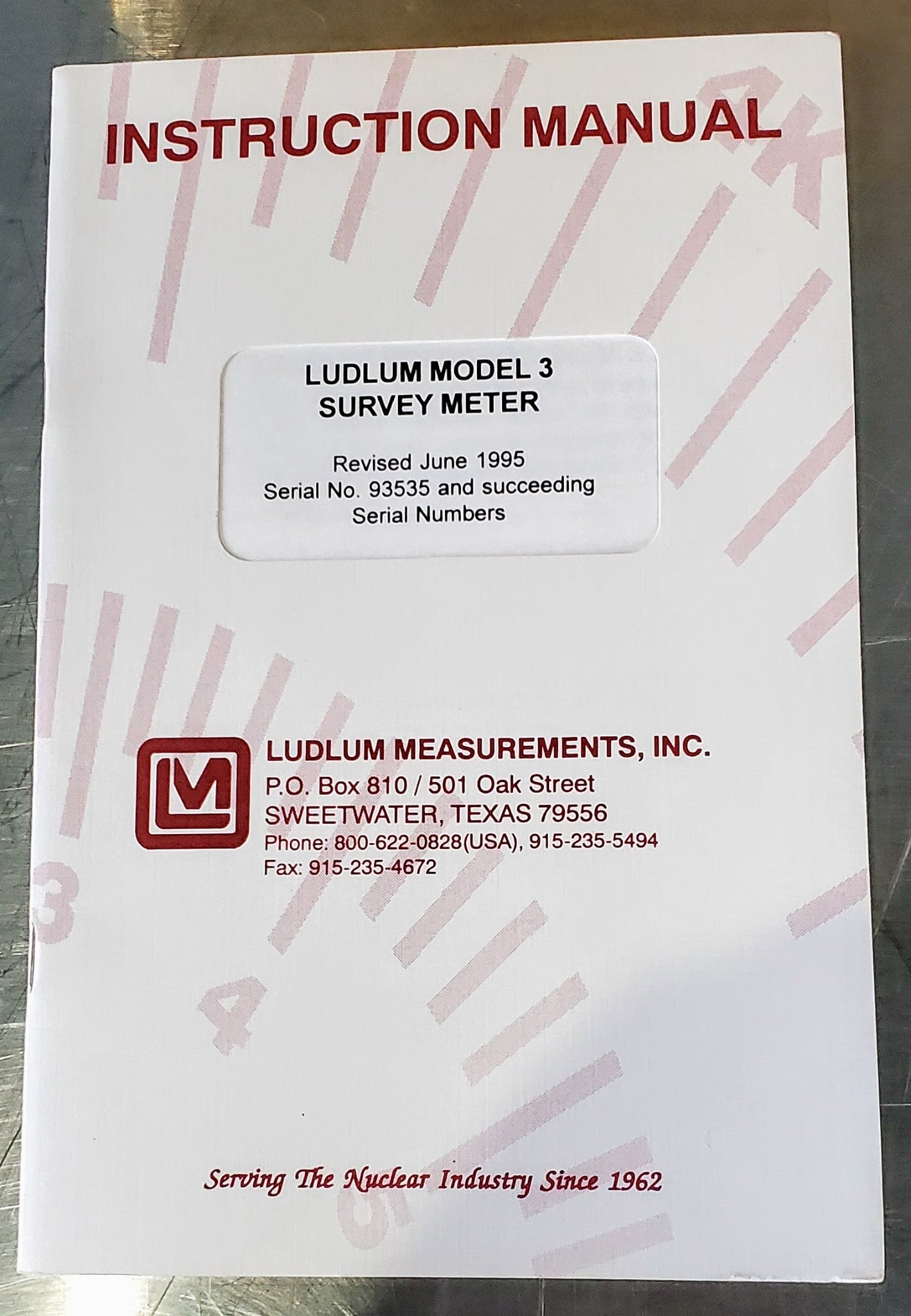 LUDLUM 3 SURVEY METER & 44-9 ALPHA BETA GAMMA RADIATION DETECTOR MANUAL FREESHIP