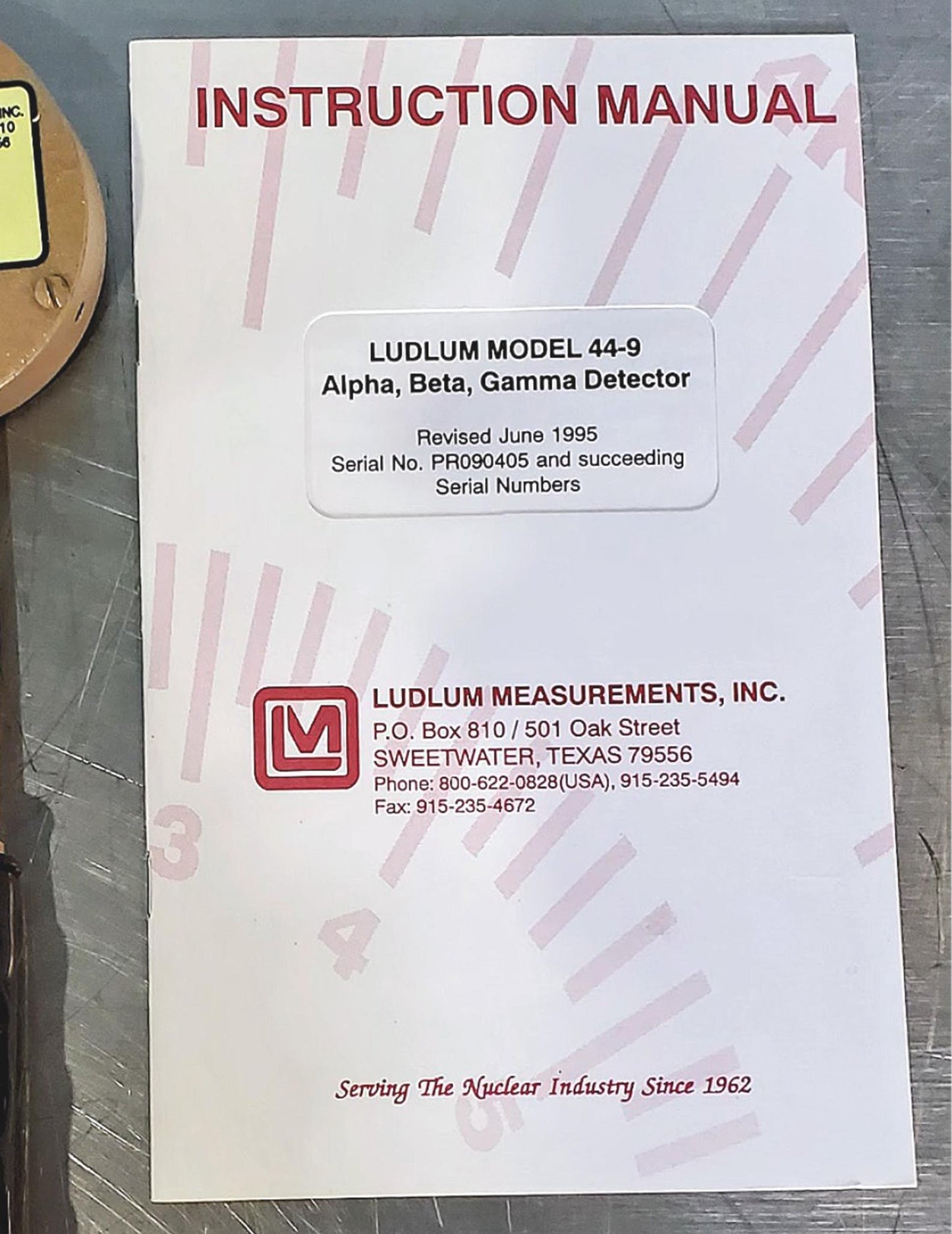 LUDLUM 3 SURVEY METER & 44-9 ALPHA BETA GAMMA RADIATION DETECTOR MANUAL FREESHIP