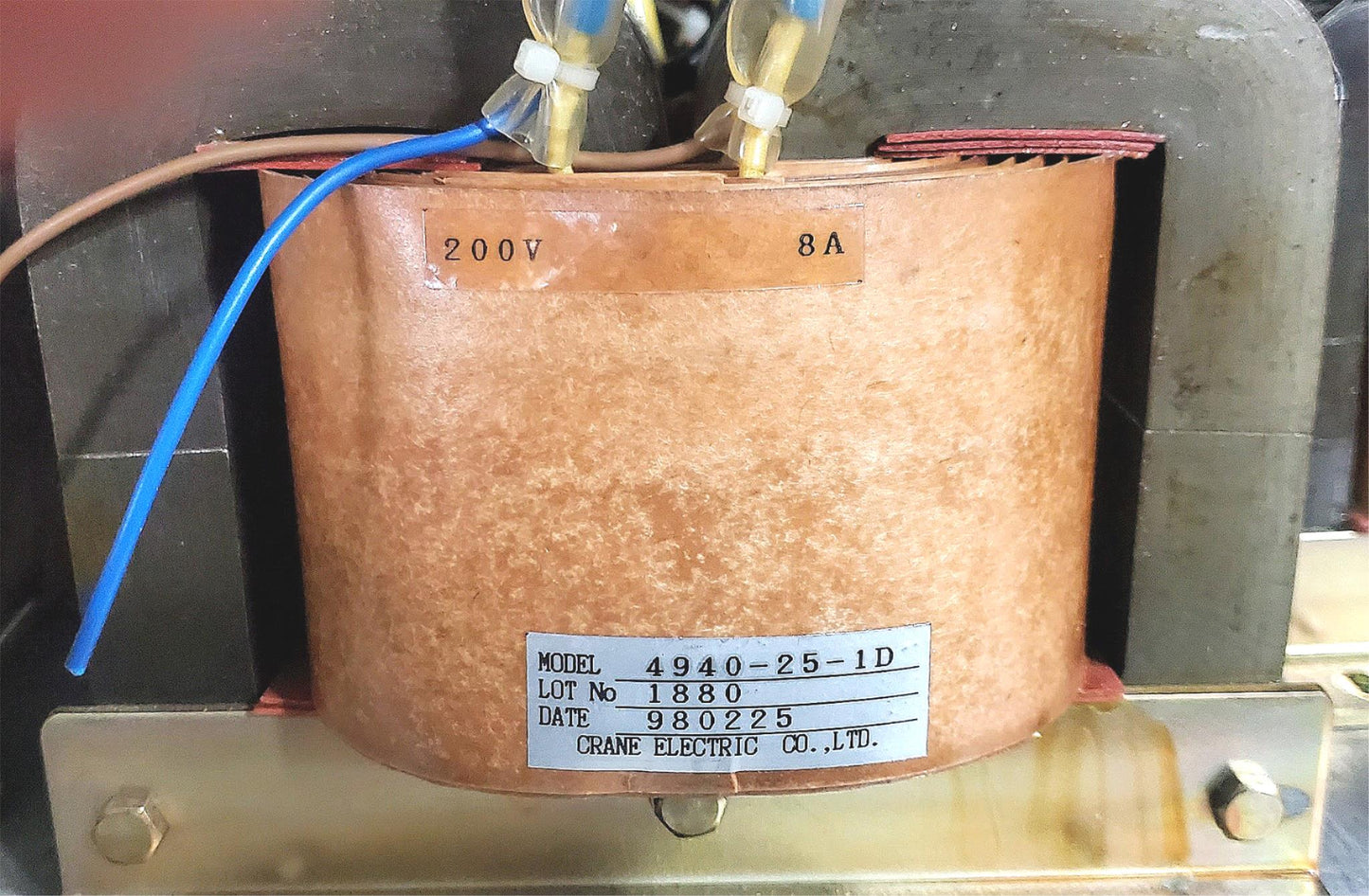 CRANE ELECTRIC 4940-25-1D 200V to 33VDC STEP-DOWN TRANSFORMER FREE SHIPPING