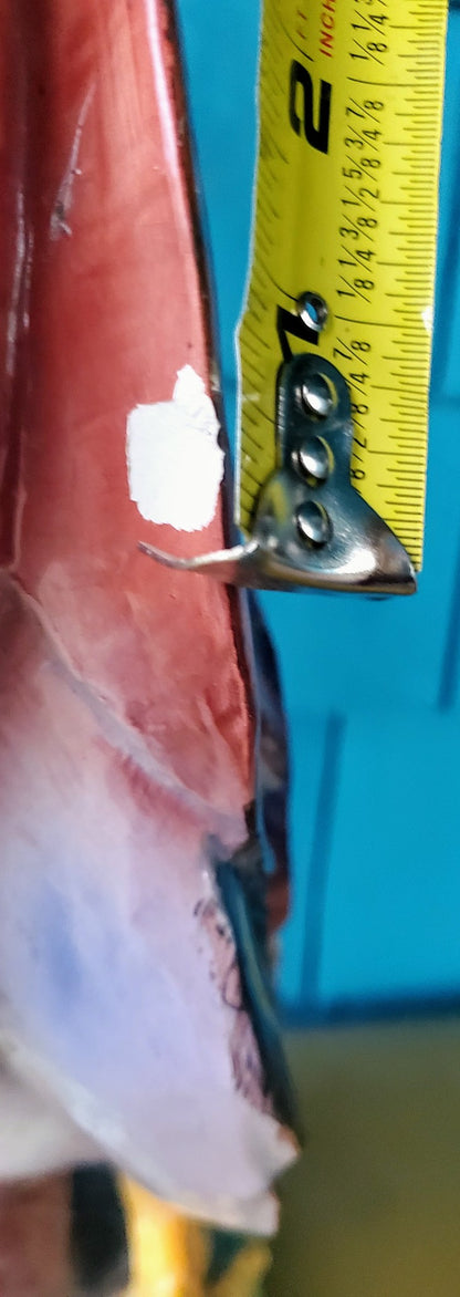 BIG HAND MADE & PAINTED 20.5" x 13" CERAMIC ROOSTER - GOOD FORTUNE - FREE SHIP