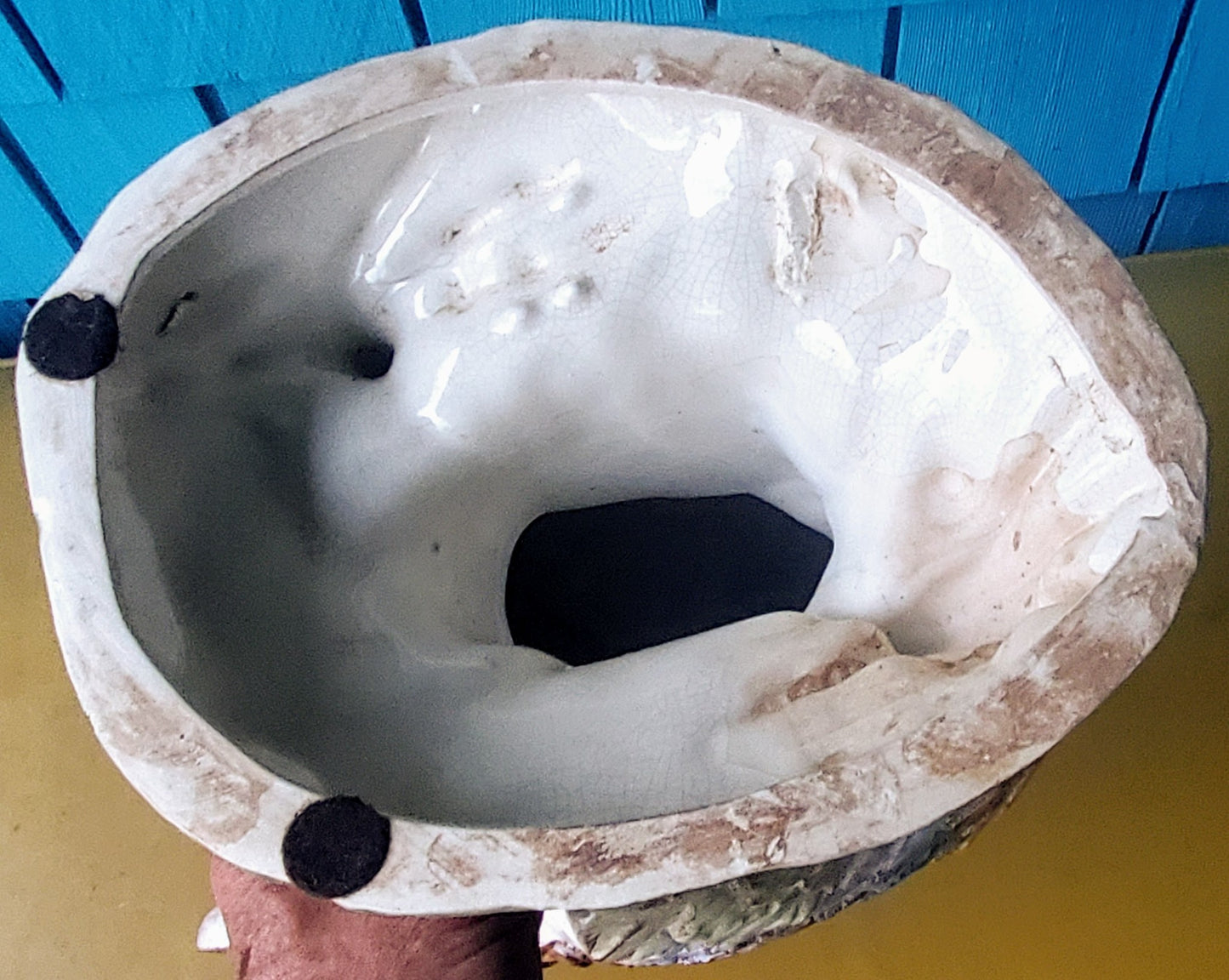 BIG HAND MADE & PAINTED 20.5" x 13" CERAMIC ROOSTER - GOOD FORTUNE - FREE SHIP