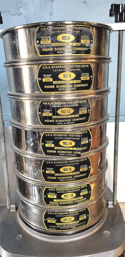 CSC SIEVE SHAKER with 7 FISHER TYLER USA STANDARD 6 8 12 14 16 25 35 WATCH VIDEO