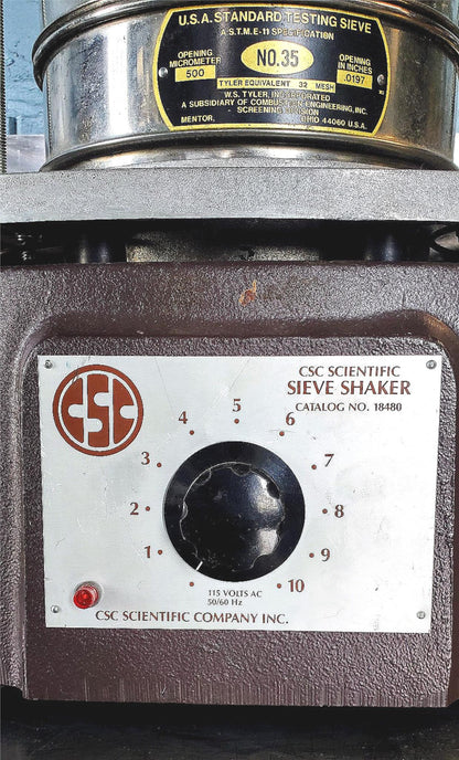 CSC SIEVE SHAKER with 7 FISHER TYLER USA STANDARD 6 8 12 14 16 25 35 WATCH VIDEO