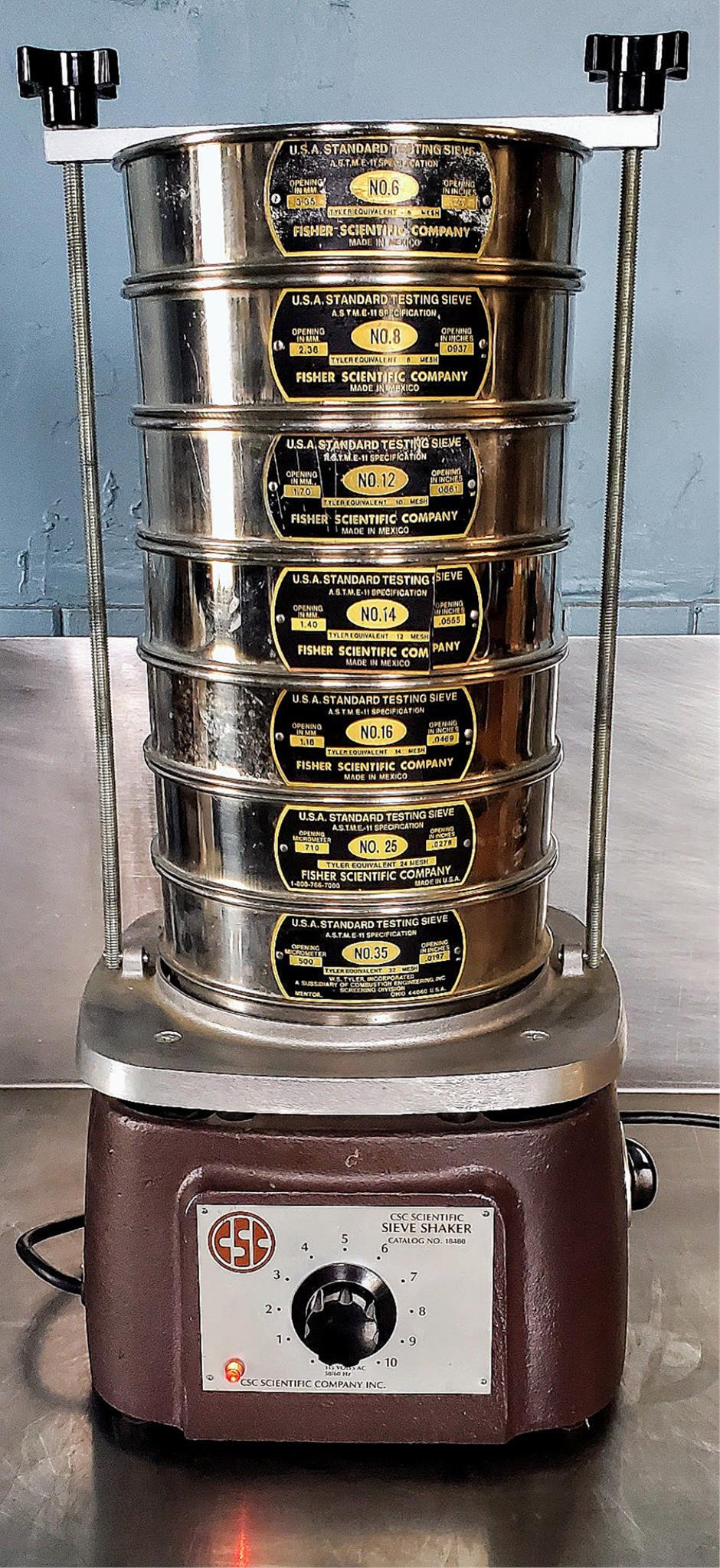 CSC SIEVE SHAKER with 7 FISHER TYLER USA STANDARD 6 8 12 14 16 25 35 WATCH VIDEO