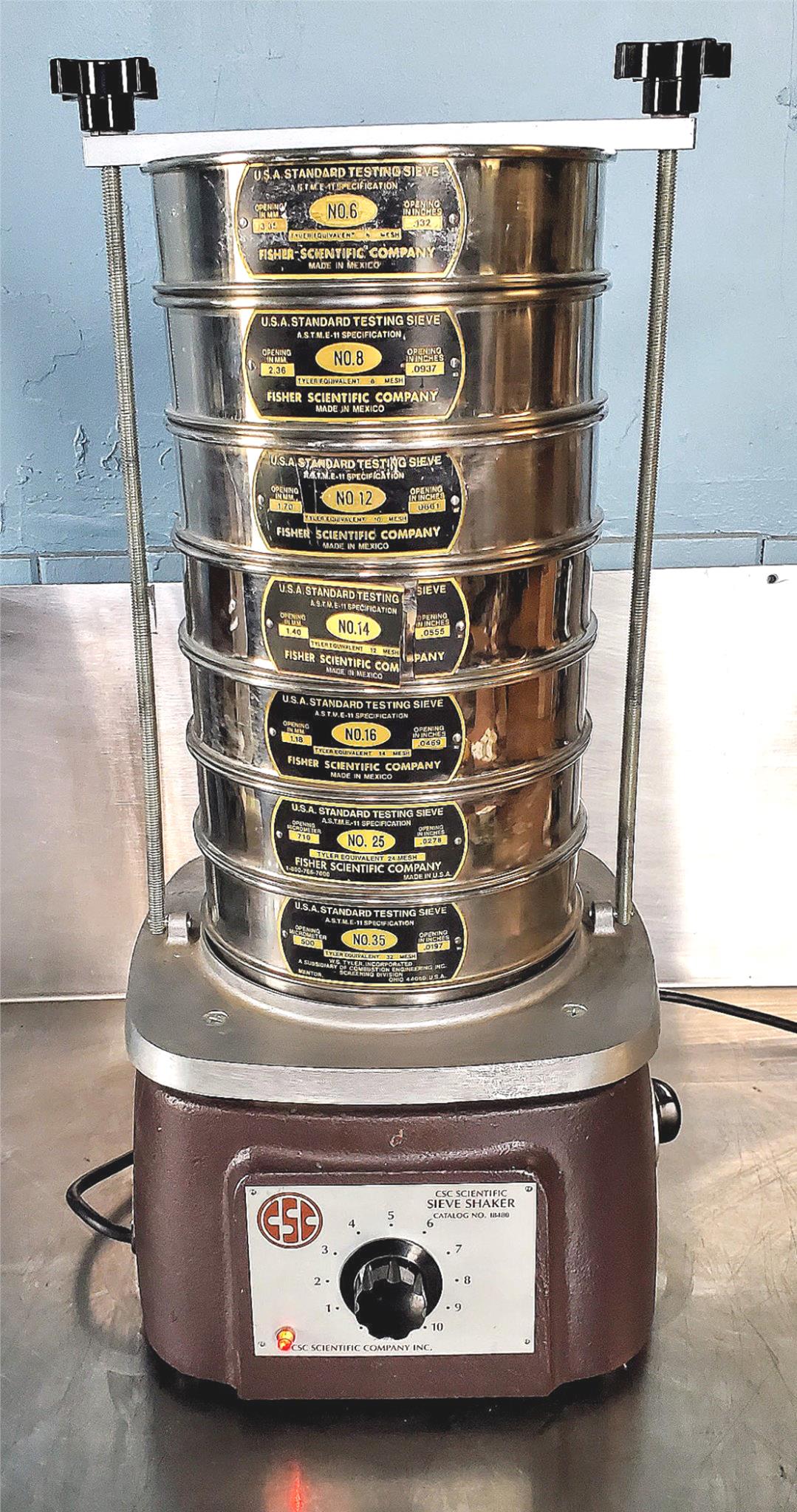 CSC SIEVE SHAKER with 7 FISHER TYLER USA STANDARD 6 8 12 14 16 25 35 WATCH VIDEO