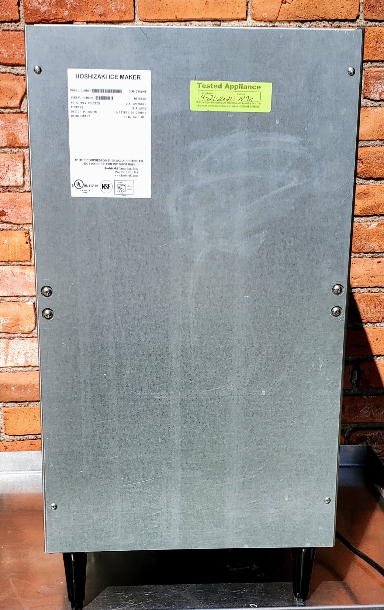 HOSHIZAKI DCM-270BAH 282lb/DAY Countertop Ice Water Dispenser AIR COOL FREE SHIP