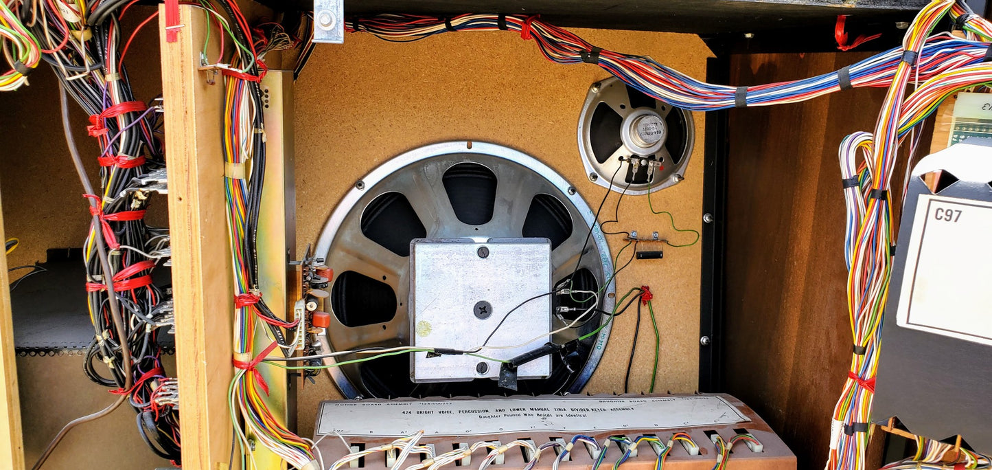 BEAUTIFUL HAMMOND REGENT 4172 Built-In LESLIE ORIGINAL BENCH WATCHVIDEO FREESHIP