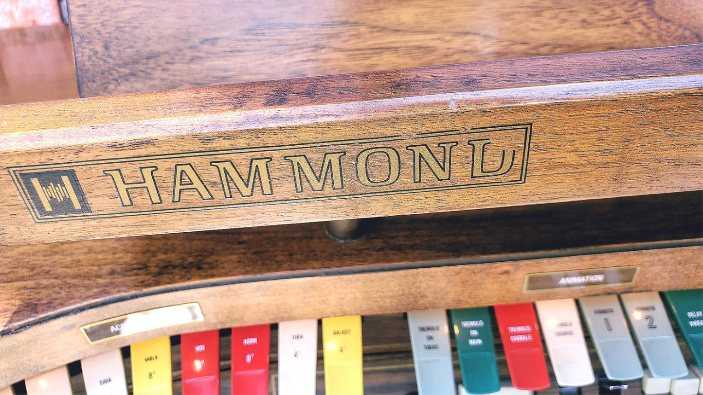 BEAUTIFUL HAMMOND REGENT 4172 Built-In LESLIE ORIGINAL BENCH WATCHVIDEO FREESHIP