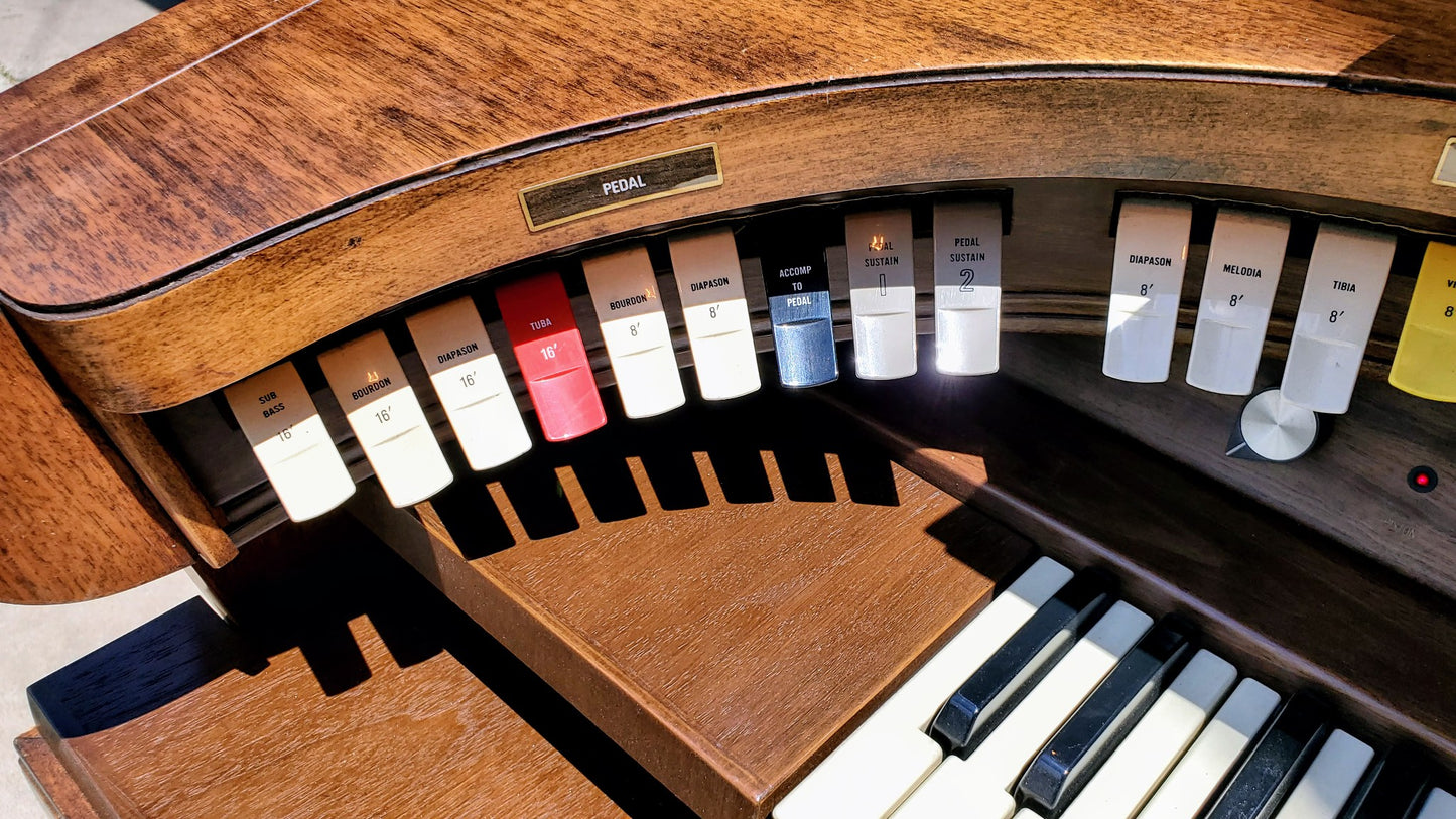 BEAUTIFUL HAMMOND REGENT 4172 Built-In LESLIE ORIGINAL BENCH WATCHVIDEO FREESHIP