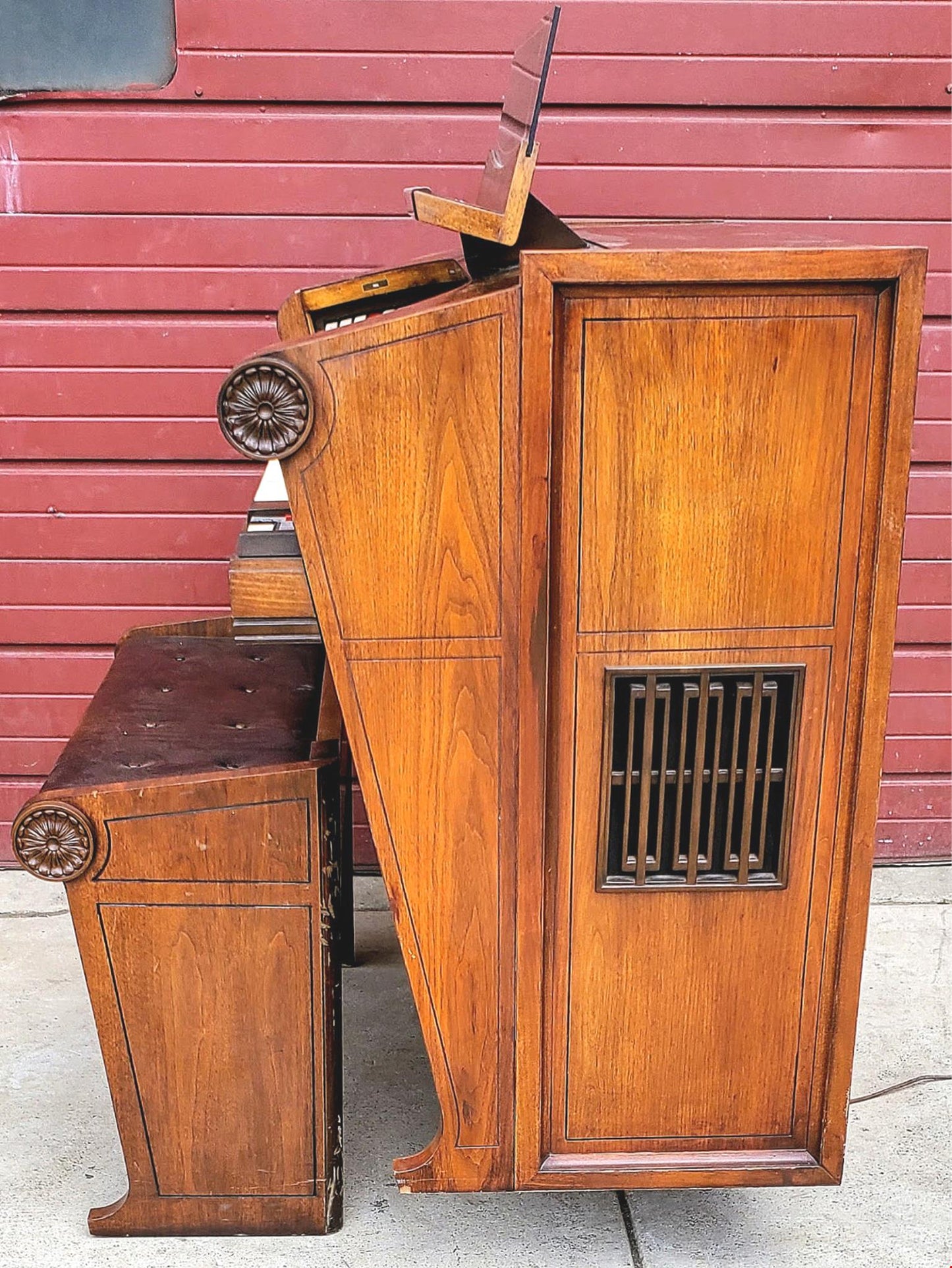 BEAUTIFUL HAMMOND REGENT 4172 Built-In LESLIE ORIGINAL BENCH WATCHVIDEO FREESHIP