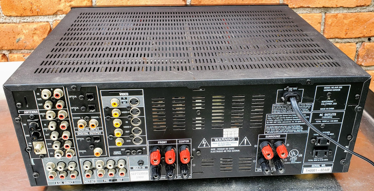 HARMAN KARDON AVR 300 5.1 CHANNEL 60 Watt DOLBY RECEIVER FREE SHIP
