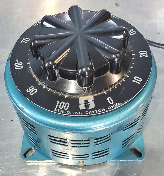 STACO PORTABLE VARIAC VARIABLE TRANSFORMER 120VAC INPUT 0-100 OUTPUT WATCH VIDEO