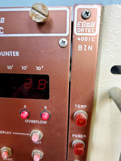 EG&G ORTEC 9315 PHOTON COUNTER 9349 RATEMETER 4001C BIN 4002A NIM POWER SUPPLY