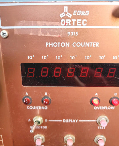 EG&G ORTEC 9315 PHOTON COUNTER 9349 RATEMETER 4001C BIN 4002A NIM POWER SUPPLY