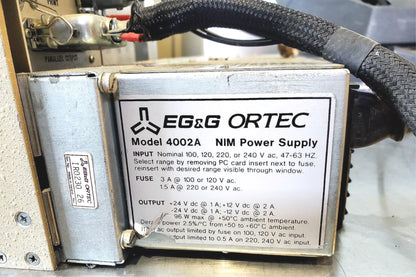 EG&G ORTEC 9315 PHOTON COUNTER 9349 RATEMETER 4001C BIN 4002A NIM POWER SUPPLY