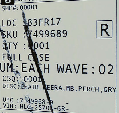 NewInBox REALSPACE MODERNCOMFORT KEERA LEATHER MIDBACK GRAY MANAGER CHROME CHAIR