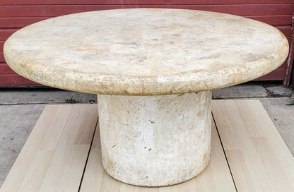 RARE 54"w x 29"h x 2"t MARBLE PATCHWORK CUSTOM MADE HIGH END DESIGN ROUND TABLE