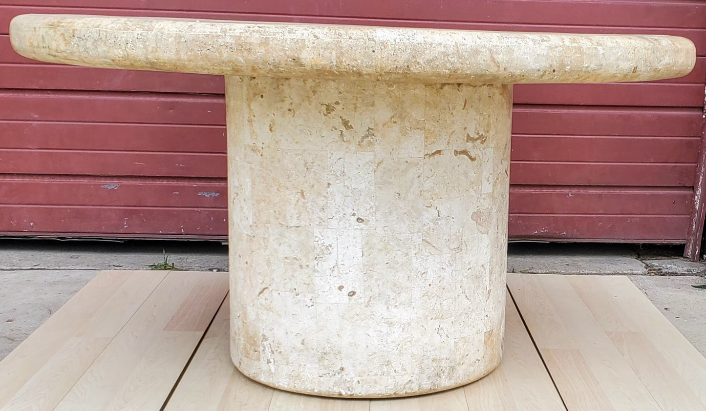 RARE 54"w x 29"h x 2"t MARBLE PATCHWORK CUSTOM MADE HIGH END DESIGN ROUND TABLE