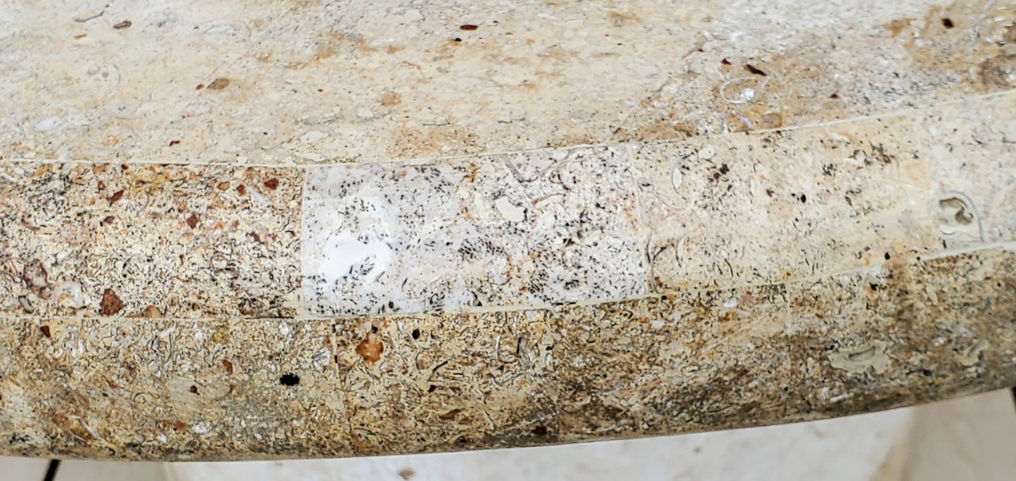 RARE 54"w x 29"h x 2"t MARBLE PATCHWORK CUSTOM MADE HIGH END DESIGN ROUND TABLE