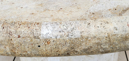 RARE 54"w x 29"h x 2"t MARBLE PATCHWORK CUSTOM MADE HIGH END DESIGN ROUND TABLE