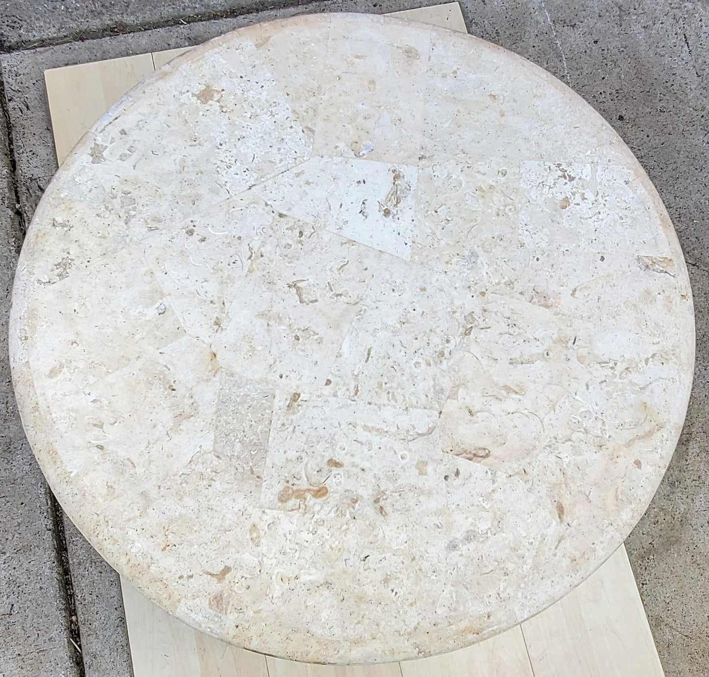 RARE 54"w x 29"h x 2"t MARBLE PATCHWORK CUSTOM MADE HIGH END DESIGN ROUND TABLE