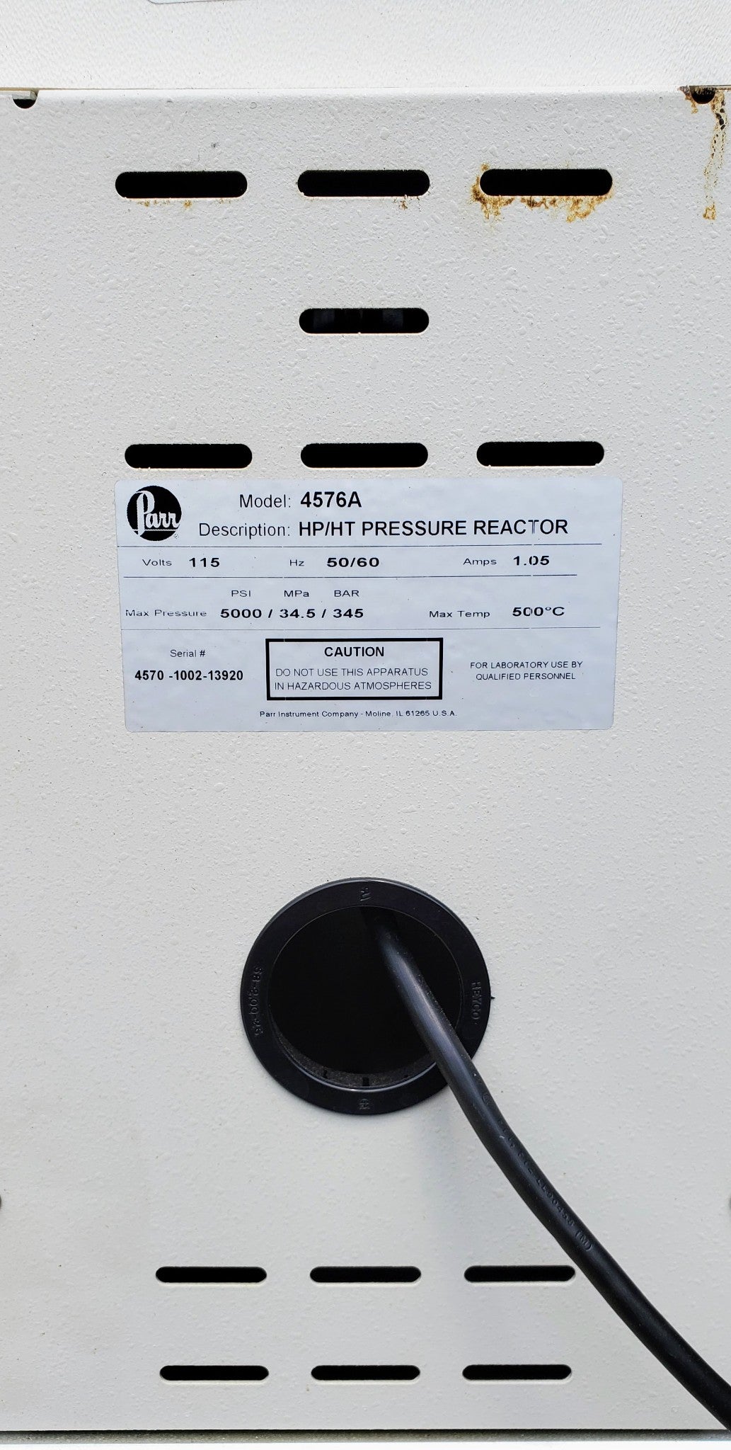 PARR 4576A HP/HT BENCHTOP 250ml FIXED VESSEL 500°CTEMPERATURE REACTOR FREE SHIP