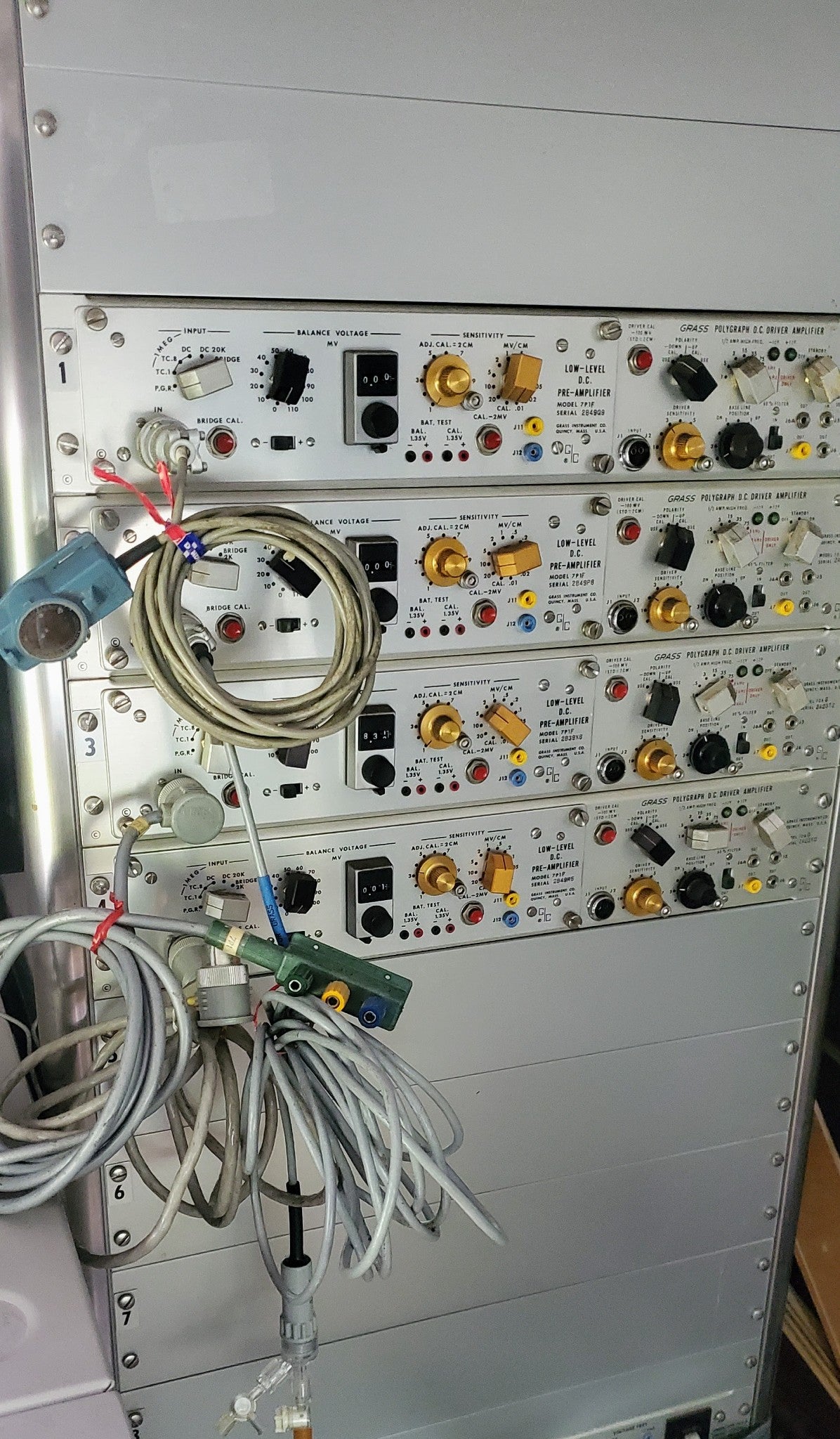 VINTAGE GRASS ® 7DA POLYGRAPH LIE DETECTOR MACHINE & EXTRA ACCESSORIES FREE SHIP