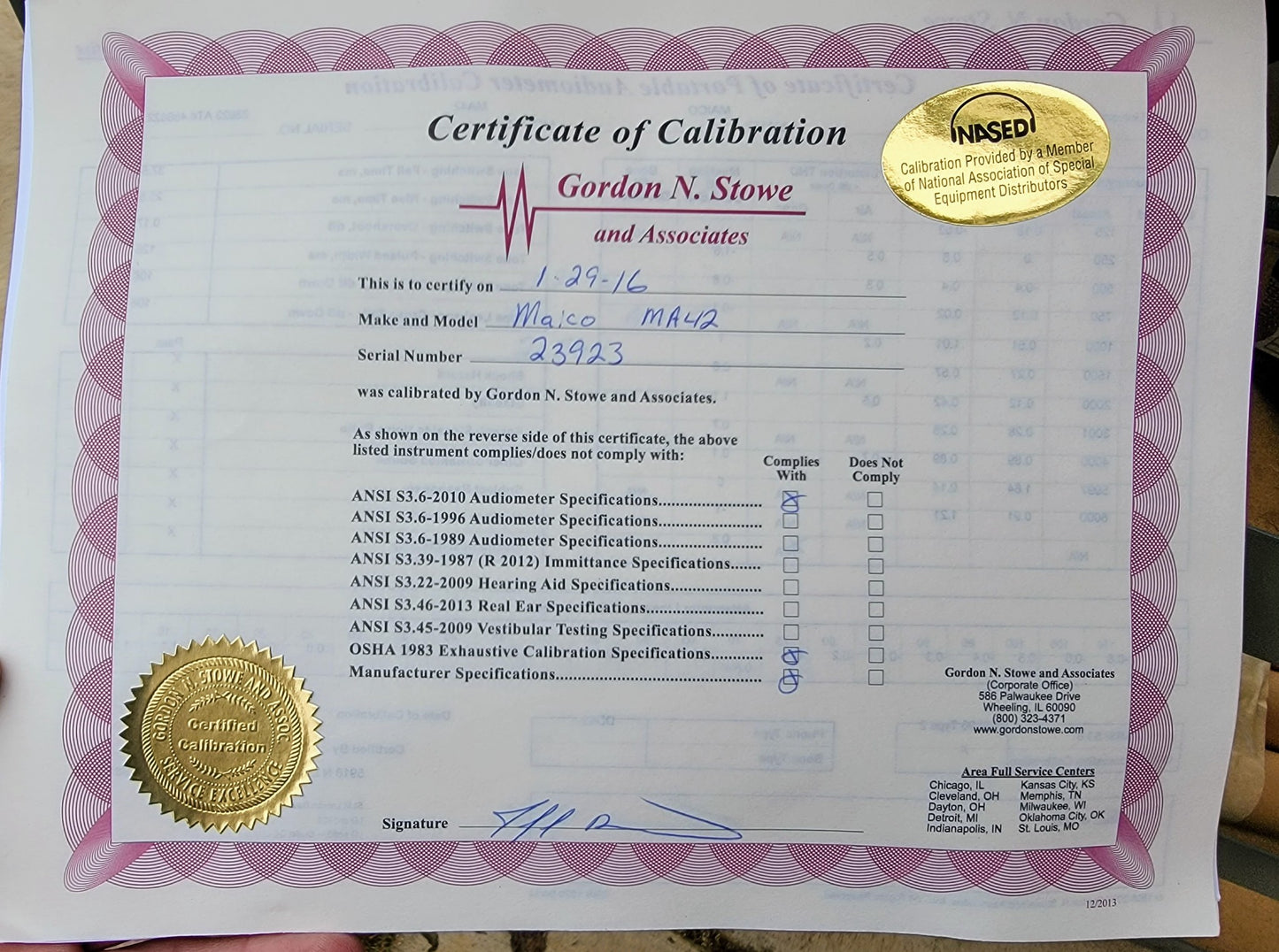 MAICO MA25 PORTABLE AUDIOMETER HEARING TESTER PLUS AC ADAPTER / 90-DAY-WARRANTY