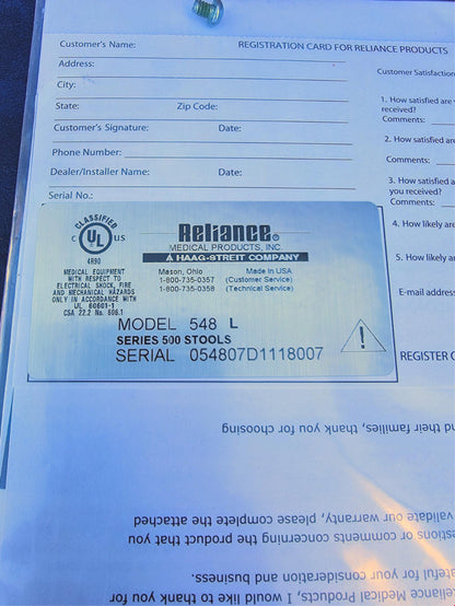 RELIANCE 548 SURGICAL STOOL MEDICAL HOSPITAL CLINIC EXAM STOOL CHAIR FREE SHIP