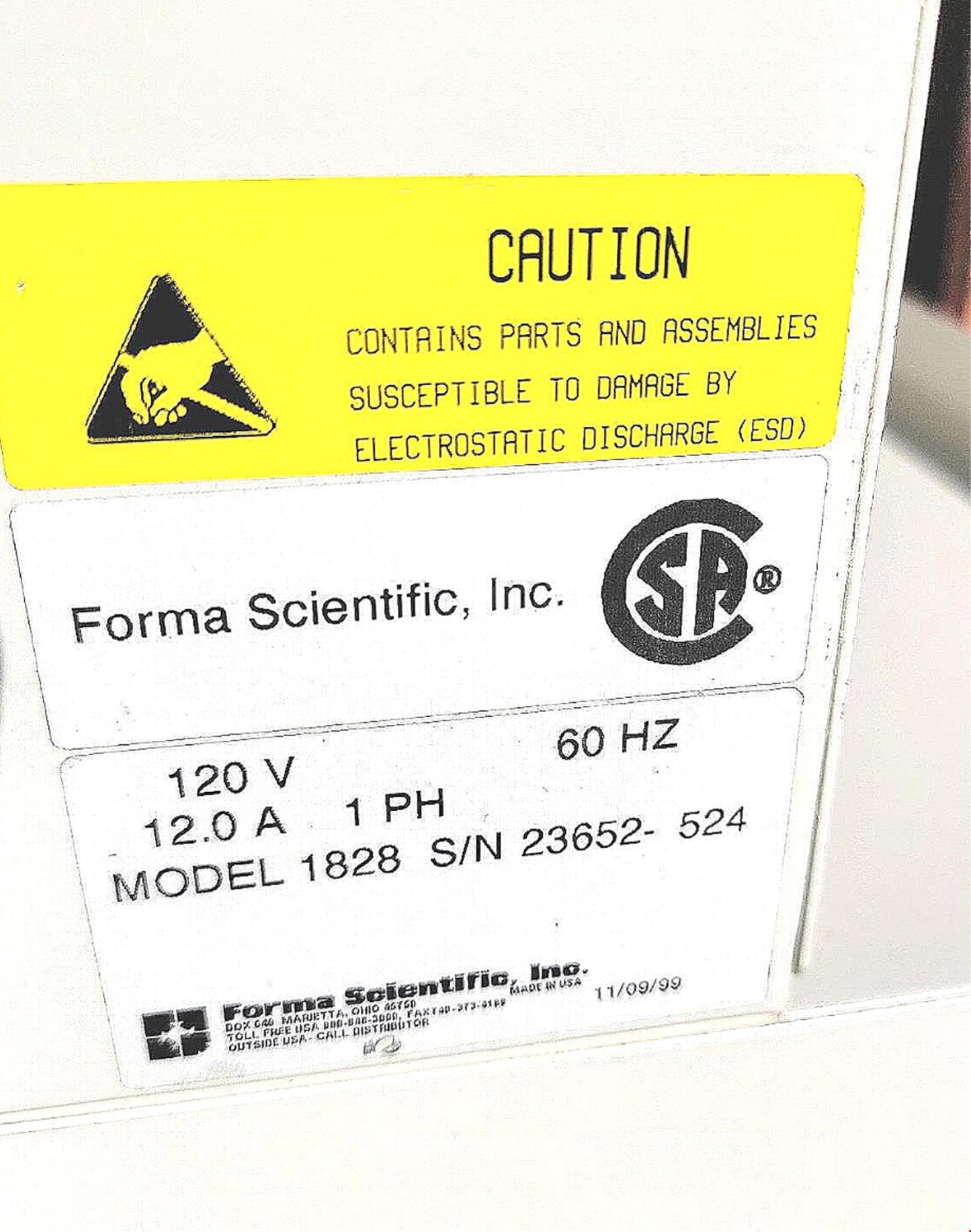 FORMA SCIENTIFIC 1828 6ft SAFETY ENCLOSURE FUME HOOD WORKSTATION STAND FREESHIP