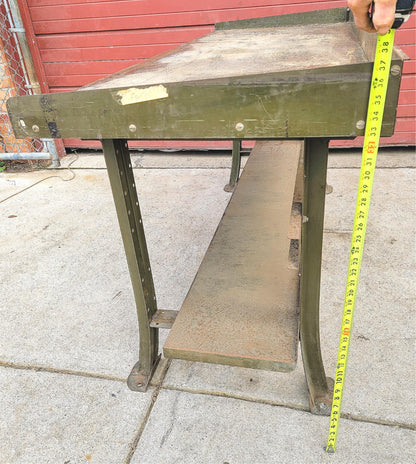 VINTAGE LYON MILITARY GREEN 6 FOOT Wide x 28"Deep x 37"High WORK BENCH FREE SHIP