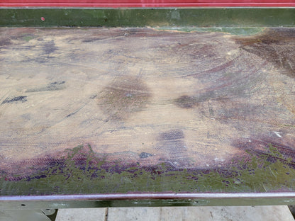 VINTAGE LYON MILITARY GREEN 6 FOOT Wide x 28"Deep x 37"High WORK BENCH FREE SHIP